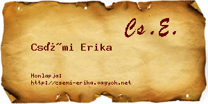 Csémi Erika névjegykártya